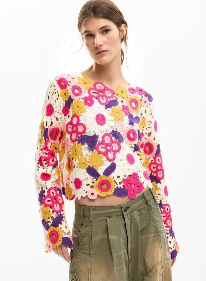 Multicolor crochet sweater